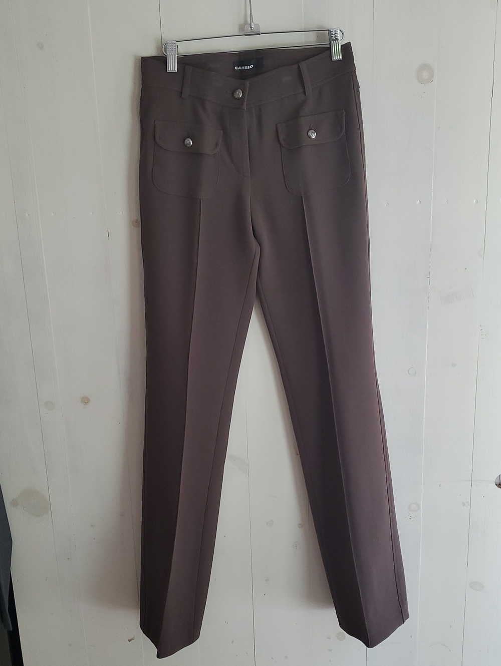 Casio Brown Straight-Leg Trousers with Front Flap Pockets